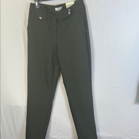 Rachel Zoe hi rise slim leg dark olive green zip up Dress Pants size 8 - Picture 1 of 9